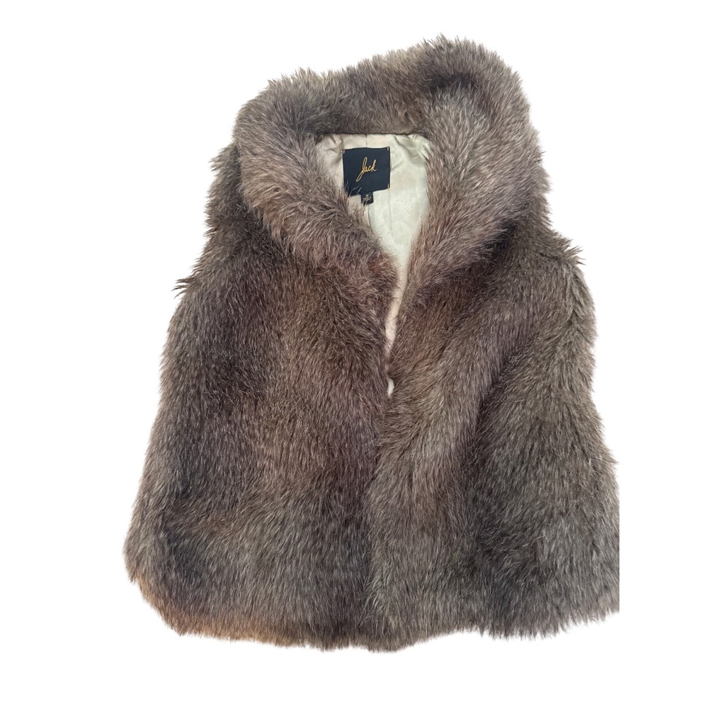 Jack Faux Fur Vest Women's Size Medium Faux Fur Shawl Collar  read desc
